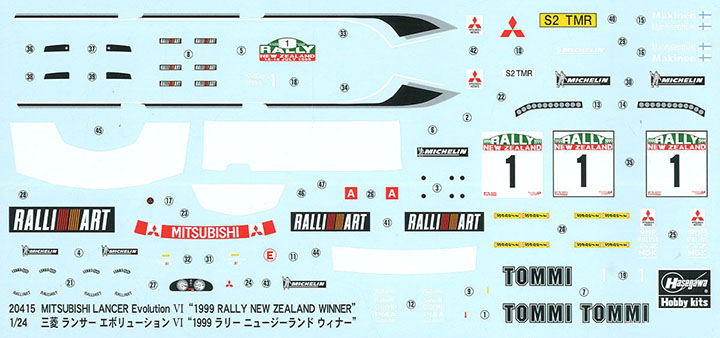 [���ܼ�] BH20415 [Hasegawa] BH20415 1/24 Mitsubishi Lancer Evolution VI 1999 Rally New Zealand Winner