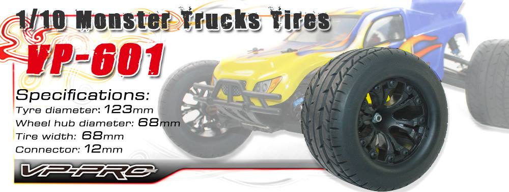 [���ܼ�] VP-601-M3 [VP PRO RACING] (1:10 ����Ʈ�� Ÿ�̾� ��)1/10-scale monster truck tires Hex 12mm *** �Ѻ��� 2�� ����