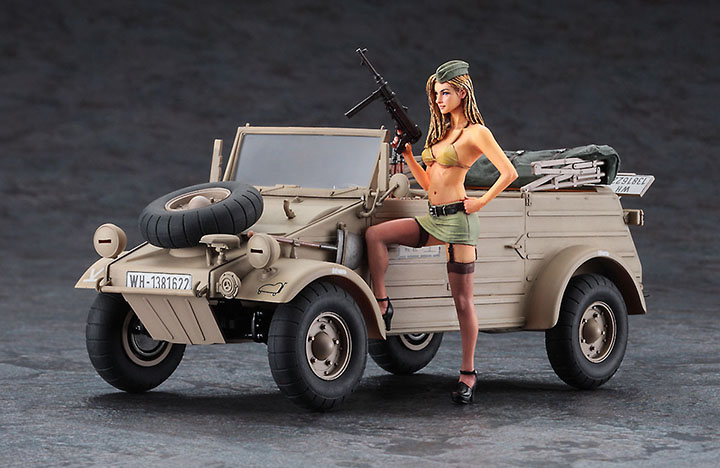 [ܼ] BH52273 [Hasegawa] BH52273 1/24 SP473 Pkw.K1 Kubelwagen Type 82-Balloon Wheels w/Blond Girls Figure
