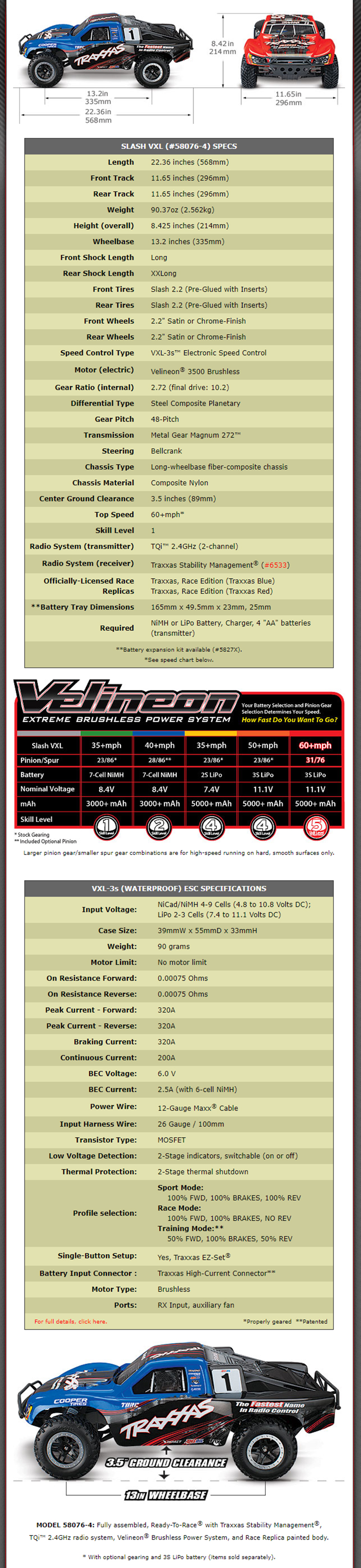 [ܼ]  [Traxxas] CB58076-4  귯ø 2 Slash VXL 2WD Brush w/TSM (͸ )