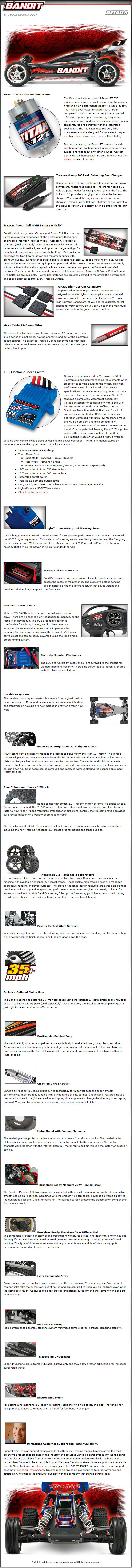 [ܼ] CB24054-1 [Traxxas]    2 Bandit 1/10 Extreme Sport buggy (Black / RTR) - , , ͸  