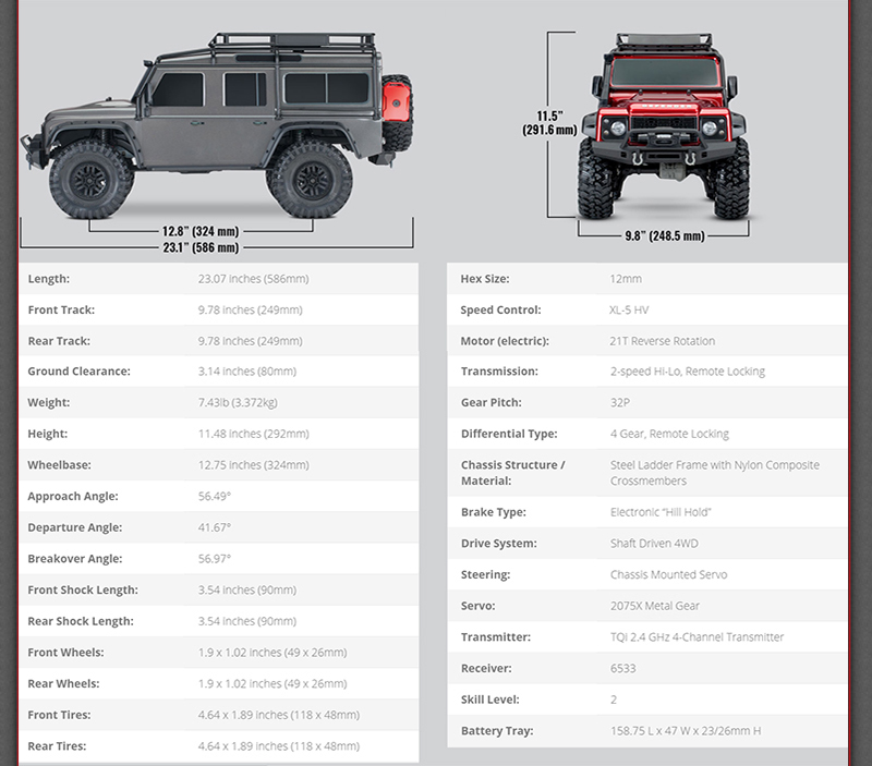 [���ܼ�] CB82056-4 RED [Traxxas] 1/10 TRX-4 ������ Ʈ���� ũ��﷯ RTR (����) - ������ ����