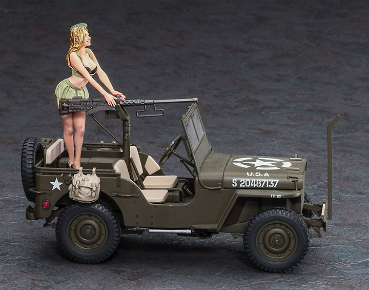 [���ܼ�] BH52283 [Hasegawa] BH52283 1/24 SP483 1/4t 4x4 Truck w/Cal. 50 M2 Machine Gun and Blond Girls Figure