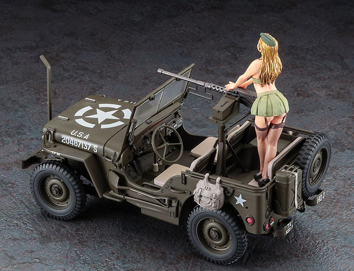 [���ܼ�] BH52283 [Hasegawa] BH52283 1/24 SP483 1/4t 4x4 Truck w/Cal. 50 M2 Machine Gun and Blond Girls Figure