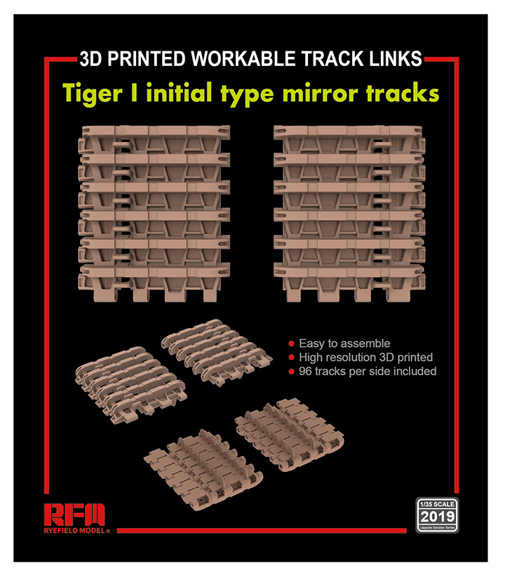 [���ܼ�] CRM2019 [RFM] CRM2019 1/35 Workable Track Links for Tiger I Initial Type Mirror Tracks 3D Printed - ���� ������