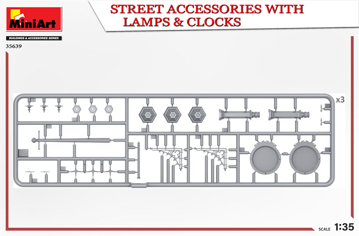 [���ܼ�] BE35639 [Miniart] BE35639 1/35 Street Accessories with Lamps and Clocks