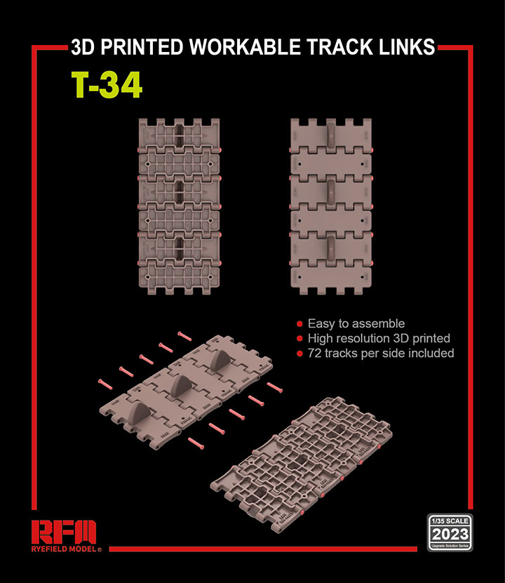 [ܼ] CRM2023 [RFM] CRM2023 1/35 3D Printed Workable Track Links for T-34