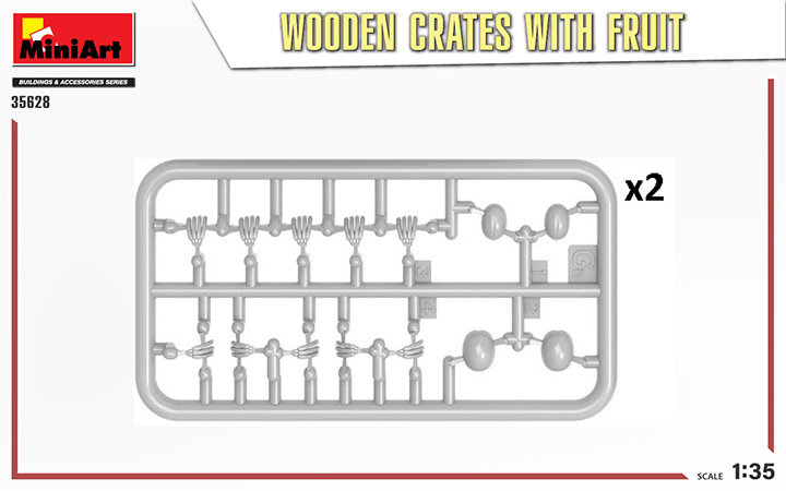[ܼ] BE35628 [Miniart] BE35628 1/35 Wooden Crates with Fruit