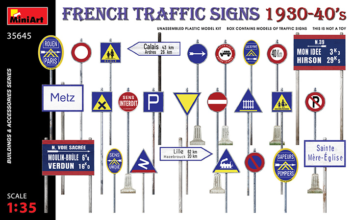 [ܼ] BE35645 [Miniart] BE35645 1/35 French Traffic Signs 1930-40s