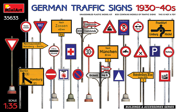 [���ܼ�] BE35633 [Miniart] BE35633 1/35 German Traffic Signs 1930-40s