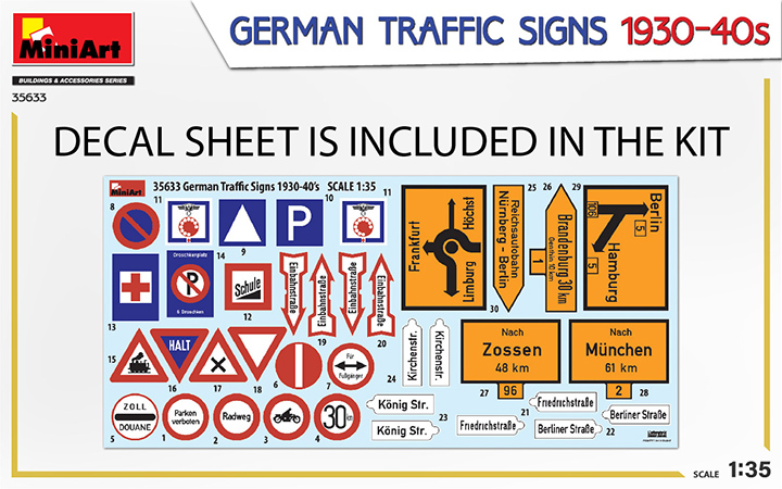 [���ܼ�] BE35633 [Miniart] BE35633 1/35 German Traffic Signs 1930-40s