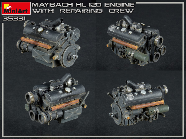 [ܼ] BE35331 [Miniart] BE35331 1/35 Maybach HL120 Engine for Panzer III/IV Family with Repair Crew