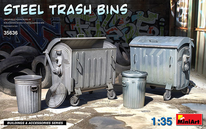 [ܼ] BE35636 [Miniart] BE35636 1/35 Steel Trash Bins