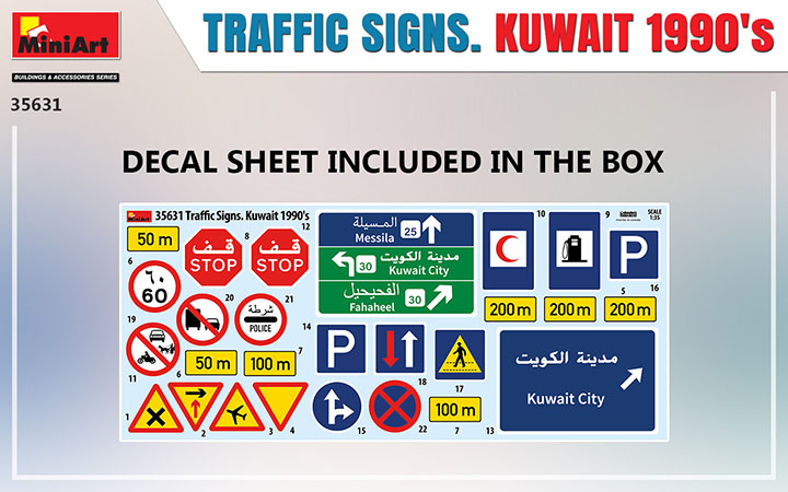 [���ܼ�] BE35631 [Miniart] BE35631 1/35 Traffic Signs Kuwait 1990s