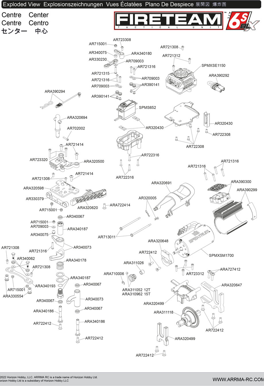[���ܼ�] ARA7618T1 [ARRMA] 1/7 FIRETEAM 6S 4WD BLX Speed Assault Vehicle RTR Black