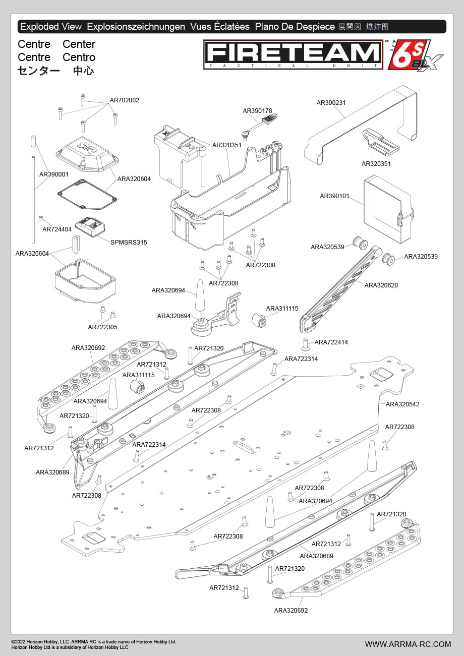 [���ܼ�] ARA7618T1 [ARRMA] 1/7 FIRETEAM 6S 4WD BLX Speed Assault Vehicle RTR Black