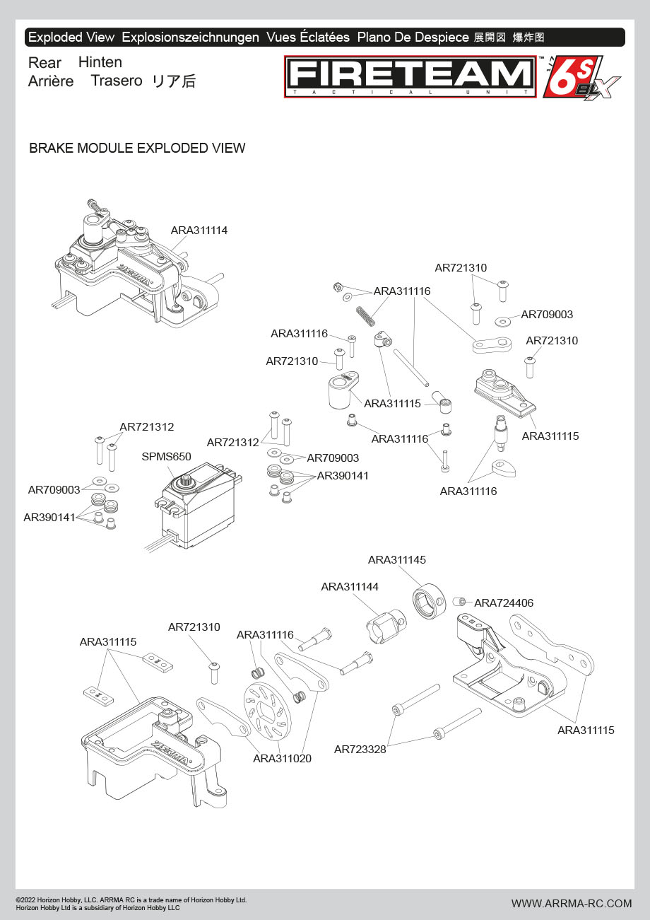 [���ܼ�] ARA7618T1 [ARRMA] 1/7 FIRETEAM 6S 4WD BLX Speed Assault Vehicle RTR Black