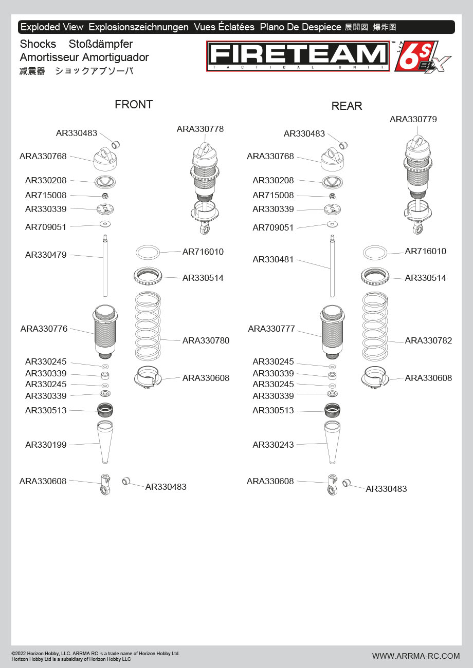 [���ܼ�] ARA7618T1 [ARRMA] 1/7 FIRETEAM 6S 4WD BLX Speed Assault Vehicle RTR Black