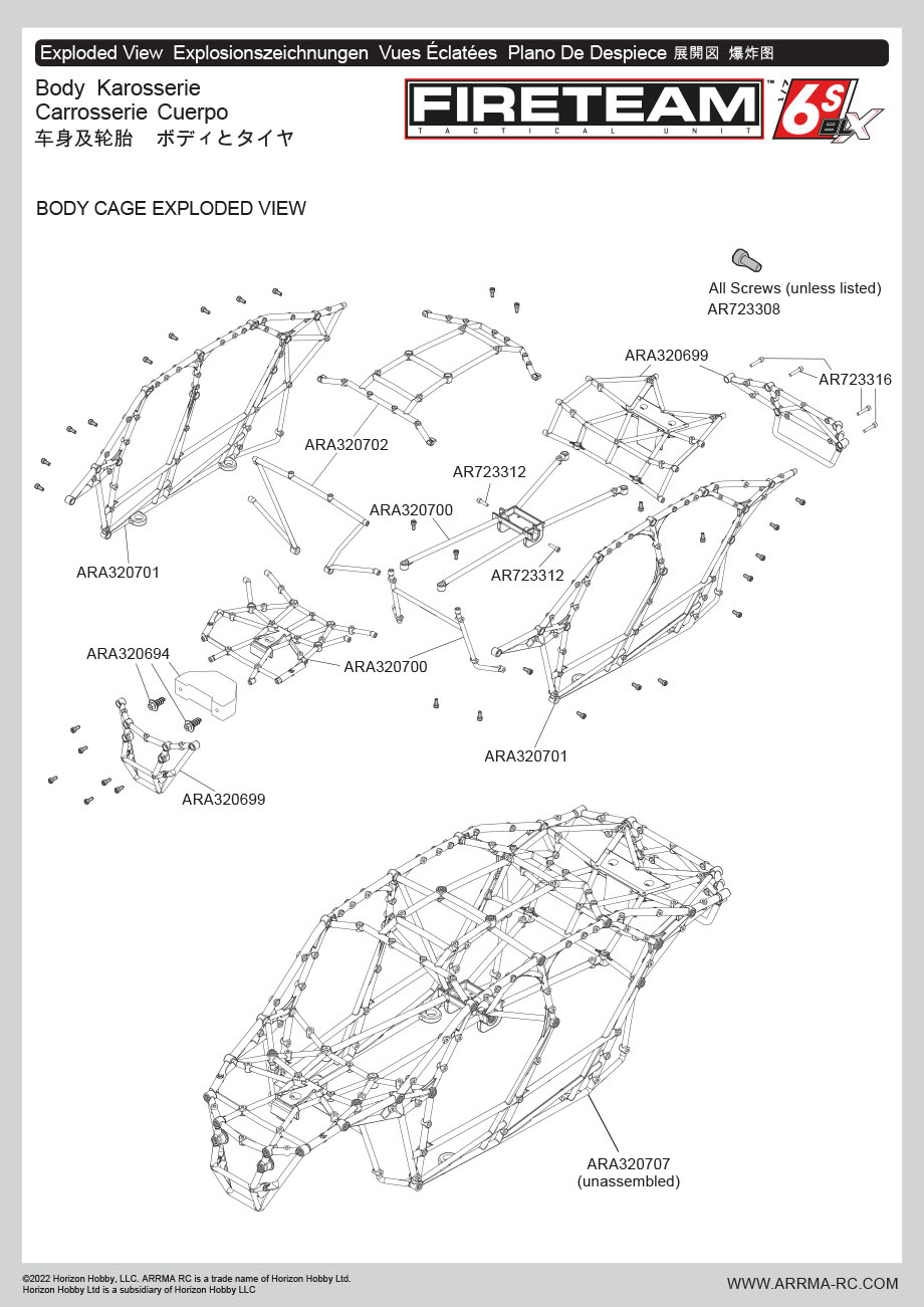 [���ܼ�] ARA7618T1 [ARRMA] 1/7 FIRETEAM 6S 4WD BLX Speed Assault Vehicle RTR Black