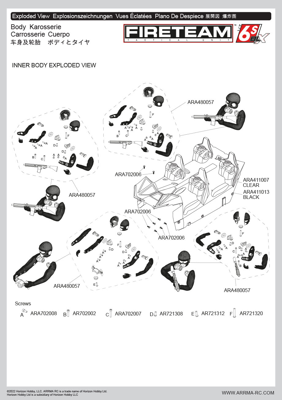 [���ܼ�] ARA7618T1 [ARRMA] 1/7 FIRETEAM 6S 4WD BLX Speed Assault Vehicle RTR Black