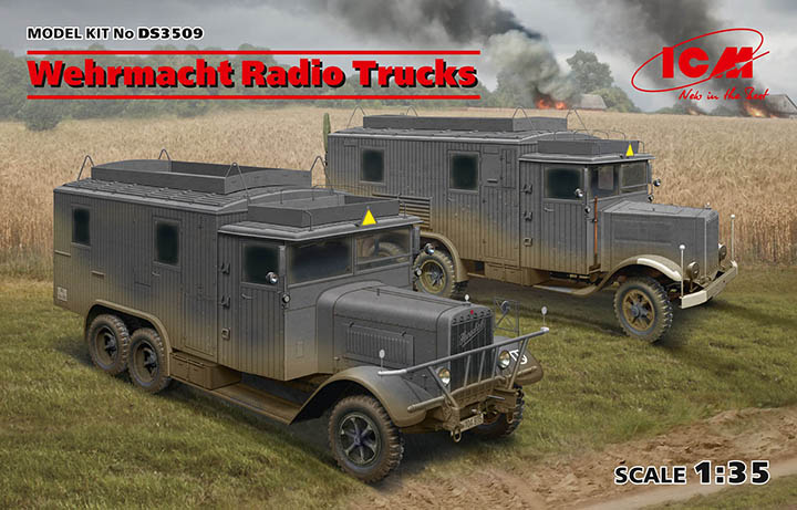 [���ܼ�] BICMDS3509 [ICM] BICMDS3509 1/35 Wehrmacht Radio Trucks - Henschel 33D1 Kfz.72, Krupp L3H163 Kfz.72