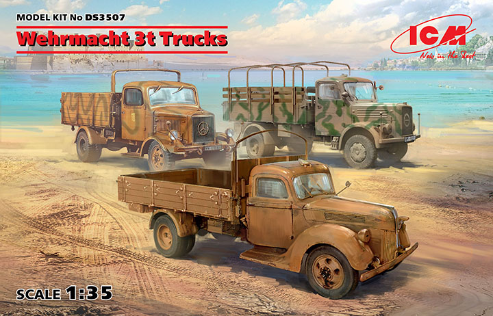 [���ܼ�] BICMDS3507 [ICM] BICMDS3507 1/35 Wehrmacht 3t Trucks Set - V3000S, KHD S3000, L3000S