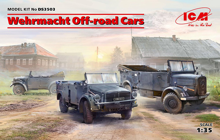 [ܼ] BICMDS3503 [ICM] BICMDS3503 1/35 Wehrmacht Off-Road Cars - Kfz1,Horch 108 Typ 40, L1500A
