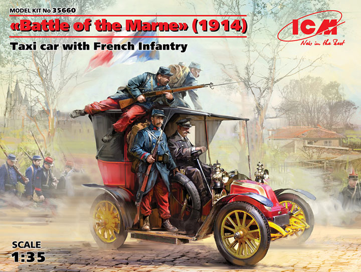 [ܼ] BICM35660 [ICM] BICM35660 1/35 Battle of the Marne (1914), Taxi car with French Infantry-   