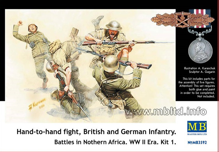 [ܼ] CM3592 [MasterBox] CM3592 1/35 Hand fight British & German Infantry, battle in North Africa