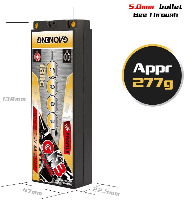 [���ܼ�] GNB60002S130i [GNB] 7.4V 6000mAh 130C ��Ƭ������ ���͸� (�ϵ����̽�) - 5mm �����