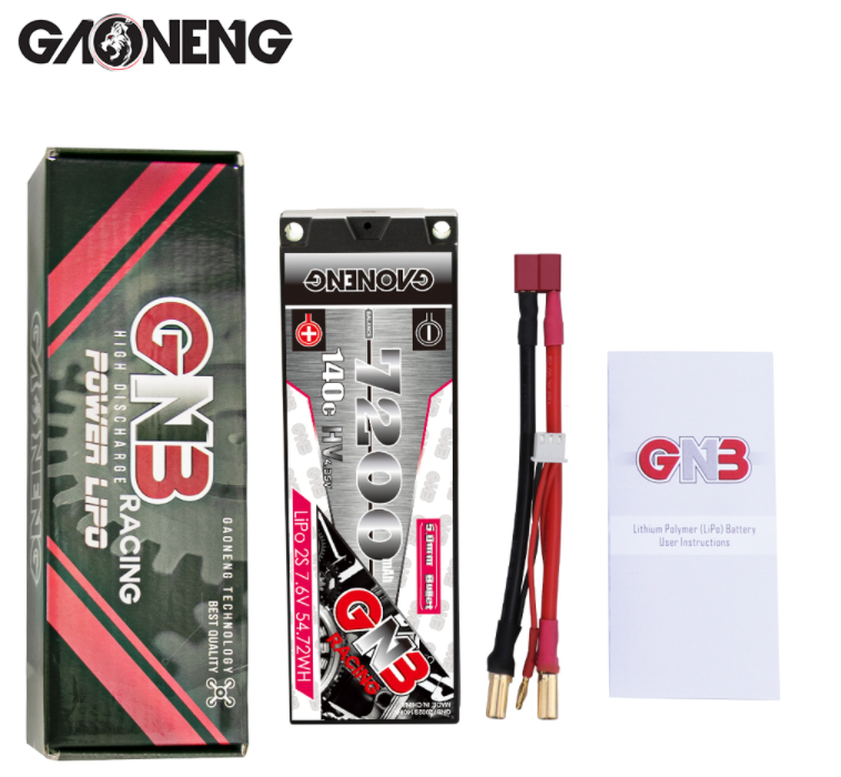 [���ܼ�] GNB72002S140iHV [GNB] 7.6V 7200mAh 2S HV 140C ��Ƭ������ ���͸� (�ϵ����̽�) - 5mm �����