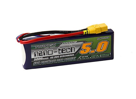 [ܼ] 9210000226-0 [TURNIGY] nano-tech 7.4V 5000mah 45C Lipo Pack w/XT-90