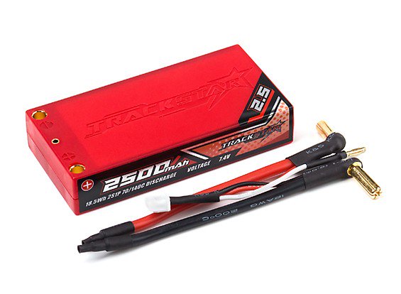 [���ܼ�] 9472000034-0 [TURNIGY] 7.4V 2500mAh 70C Trackstar Hardcase Super Shorty (Low C of G) Lipo Car Pack (ROAR APPROVED)