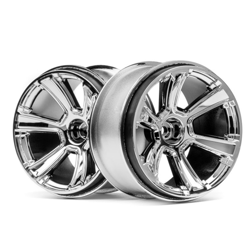 [ܼ] 115324-HPI [HPI] #115324 - 6-SHOT MT WHEEL (CHROME/2PCS)