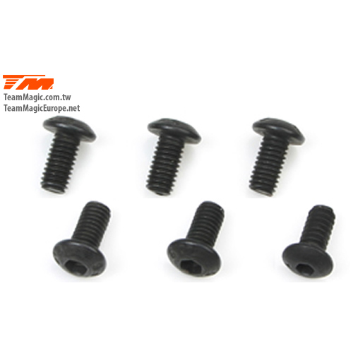 [���ܼ�] 126308BU [TEAM MAGIC] 3x8mm Steel Button Head Screw (6)