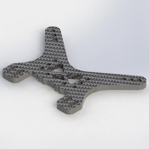 [���ܼ�] TD330741 [TEAM DURANGO] SHOCK TOWER CARBON FIBRE: REAR (4mm)