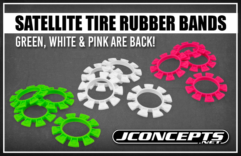 [ܼ] J-2212-3 [J-CONCEPTS] JConcepts &8211; Satellite Tire Gluing Rubber Bands &8211; White (Fits 1/10th, SCT and 1/8th buggy)