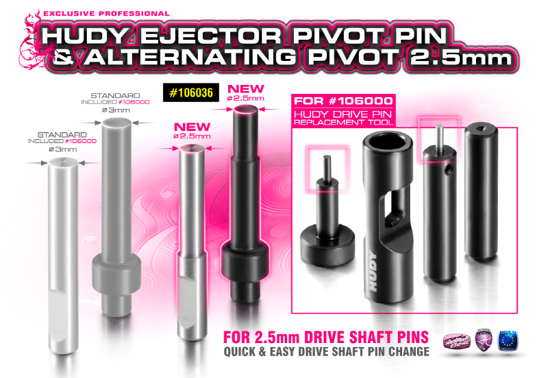 [���ܼ�] 106036 [HUDY] 106036 EJECTOR PIVOT PIN & ALTERNATING PIVOT 2.5MM FOR #106000