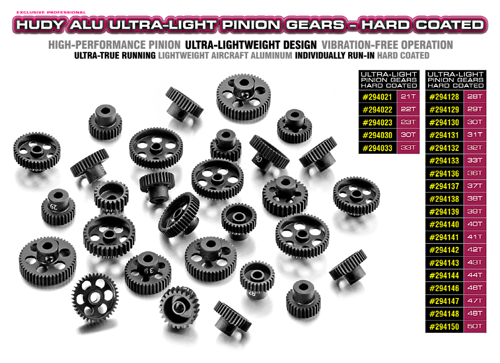 [���ܼ�] 294143 [HUDY] HUDY ALU ULTRA-LIGHT PINION GEAR - HARD COATED - 43T / 64
