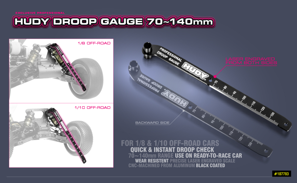 [ܼ] 107783 [HUDY] HUDY DROOP GAUGE 70~140MM (  for 1/8 and 1/10 Off-Road)