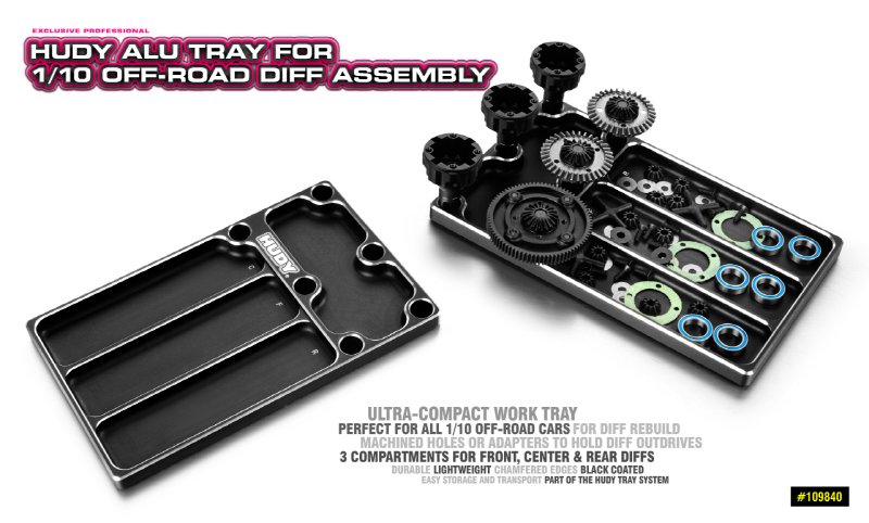 [���ܼ�] 109840 [HUDY] 109840 HUDY ALU TRAY FOR 1/10 OFF-ROAD DIFF ASSEMBLY