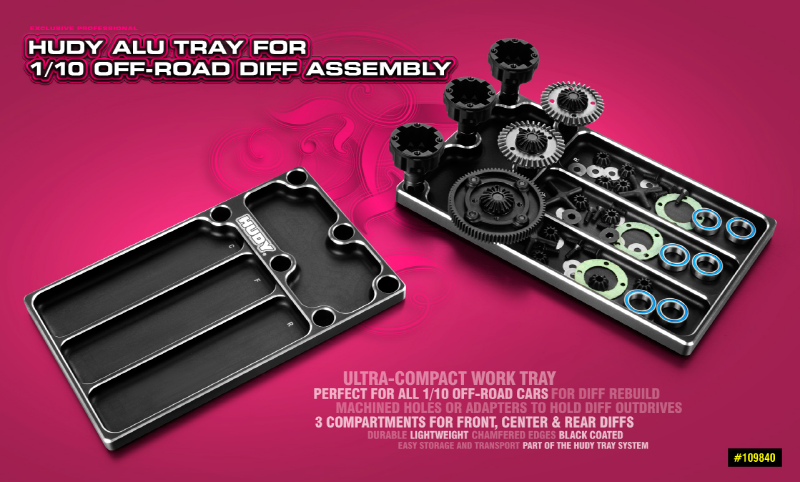 [���ܼ�] 109840 [HUDY] 109840 HUDY ALU TRAY FOR 1/10 OFF-ROAD DIFF ASSEMBLY