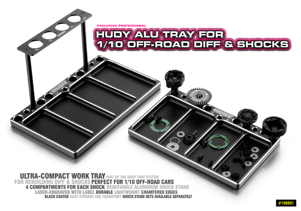 [���ܼ�] 109801 [HUDY] 109801 HUDY ALU TRAY FOR 1/10 OFF-ROAD DIFF & SHOCKS