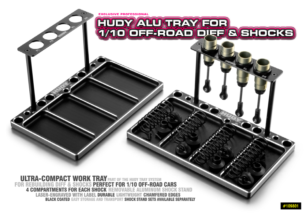 [���ܼ�] 109801 [HUDY] 109801 HUDY ALU TRAY FOR 1/10 OFF-ROAD DIFF & SHOCKS