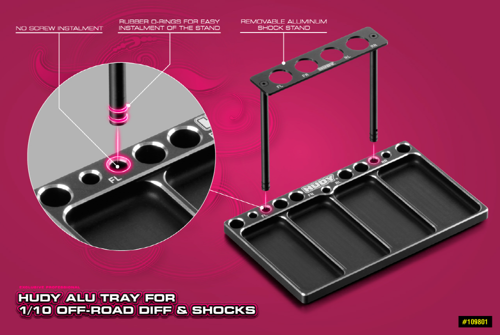 [���ܼ�] 109801 [HUDY] 109801 HUDY ALU TRAY FOR 1/10 OFF-ROAD DIFF & SHOCKS