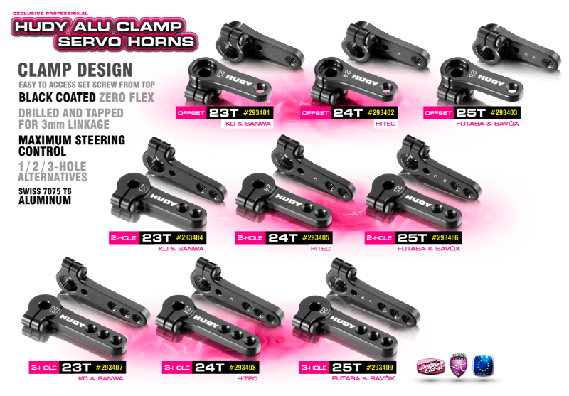 [ܼ] 293409 [HUDY] 293409 ALU CLAMP SERVO HORN - FUTABA - 25T