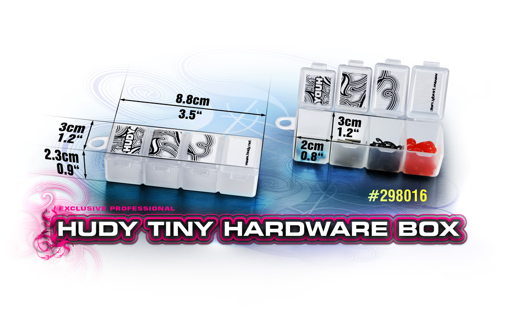 [���ܼ�] 298016 [HUDY] 298016 HUDY Tiny Hardware Box - 4-Compartments - 88 x 30mm (�޵� ���� ��Ʈ �ڽ�)