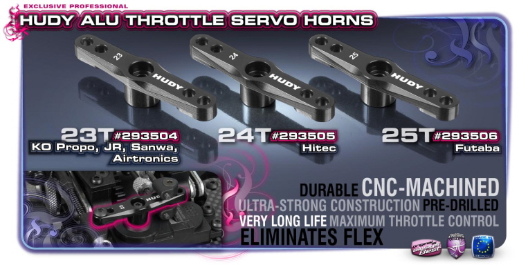 [���ܼ�] 293504 [HUDY] 293504 HUDY ALU THROTTLE SERVO HORN - KO PROPO, JR, SANWA, AIRTRONICS - 23T