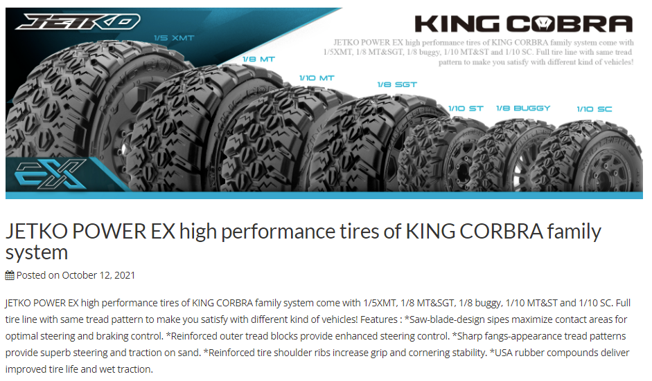 [���ܼ�] JKO1603CBMSGBB1 [JETKO] 1/8 SGT 3.8 EX-ROCK FORM/Claw Rim (2pcs) Belted