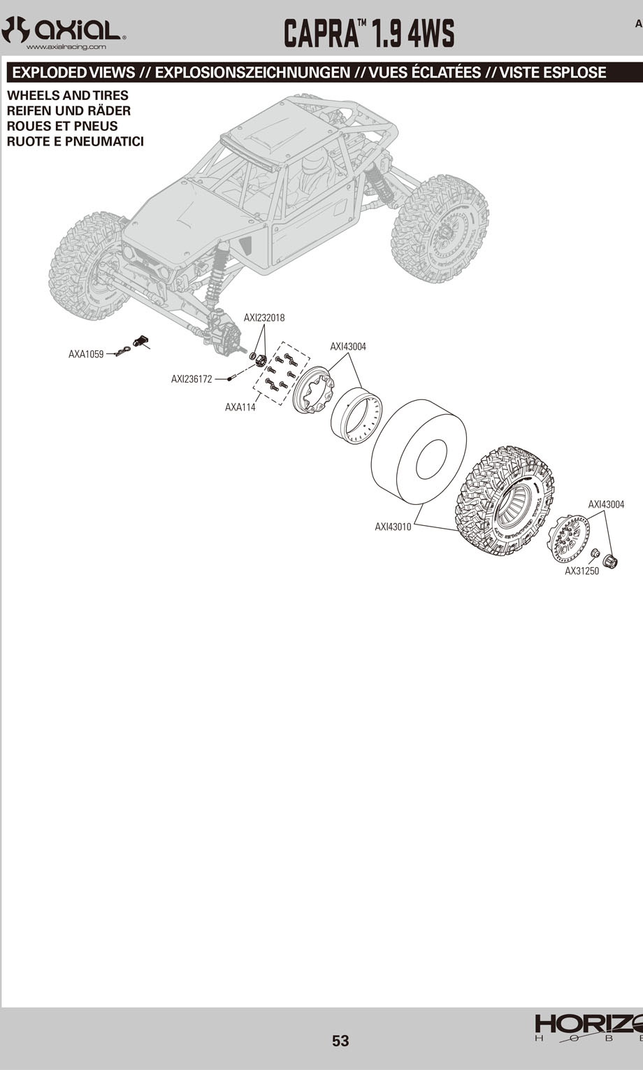[ܼ] AXI03022BT1 [Axial] ī Ϸ 4WS ) 1/10 Capra 1.9 4WS Unlimited Trail Buggy RTR, Red